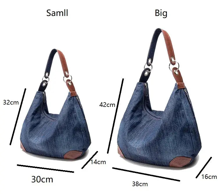 Sac Baguette en Jean pour Femme