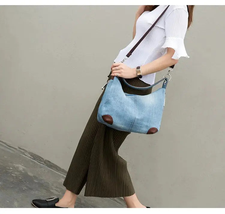 Sac Baguette en Jean pour Femme