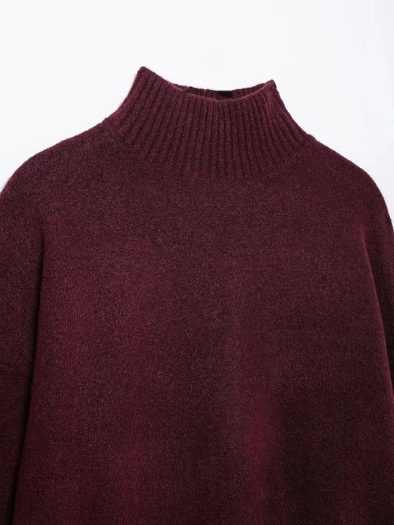 Pull à Col Roulé et Manches sulfpour Femme